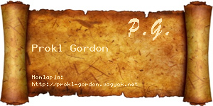 Prokl Gordon névjegykártya